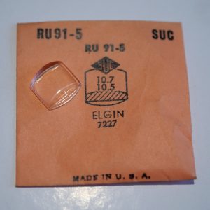 Verre montre SUC RU 91-5 - ELGIN 7227 - 10,7x10,5 [NOS] (Watch crystal)