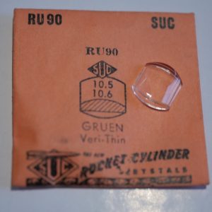 Verre montre SUC RU 90 - GRUEN Veri-Thin - 10,5x10,6 [NOS] (Watch crystal)