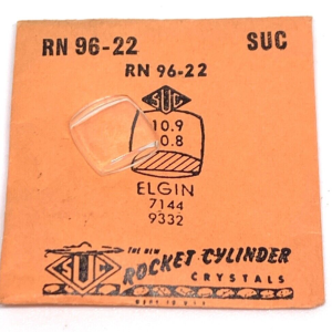 Verre montre SUC RN 96-22 - ELGIN 7144, 9332 - 10,9x10,9 [NOS] (Watch crystal)