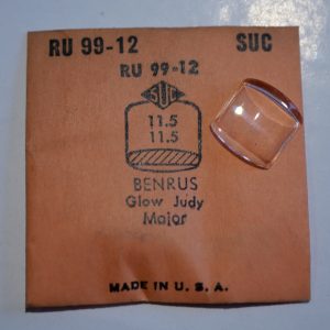 Verre montre SUC RU 99-12 - BENRUS Glow Judy - 11,5x11,5 [NOS] (Watch crystal)