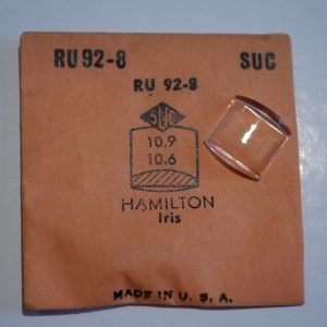Verre montre SUC RU 92-8 - HAMILTON Iris - 10,9x10,6 [NOS] (Watch crystal)