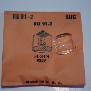 Verre montre SUC RU 91-2 - ELGIN 9359 - 10,6x10,6 [NOS] (Watch crystal)