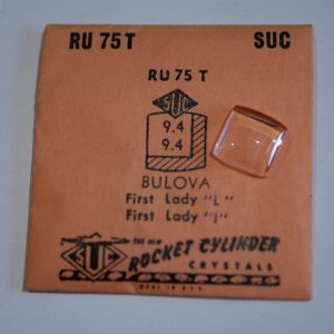 Verre montre SUC RU 75T - BULOVA First Lady - 9,4x9,4 [NOS] (Watch crystal)