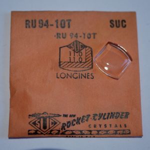 Verre montre SUC RU 94-10T - LONGINES - 11x11 [NOS] (Watch crystal)