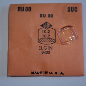 Verre montre SUC RU 80 - ELGIN 8400 - 10,2x10,2 [NOS] (Watch crystal)