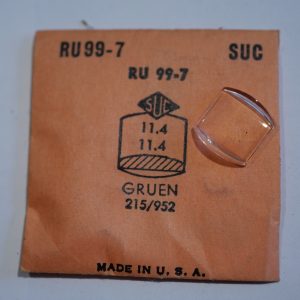 Verre montre SUC RU 99-7 - GRUEN 215/952 - 11,4x11,4 [NOS] (Watch crystal)