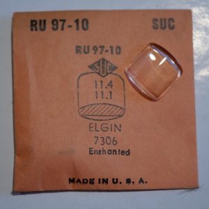 Verre montre SUC RU 97-10 - ELGIN 7306 - 11,4x11,1 [NOS] (Watch crystal)