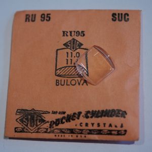Verre montre SUC RU 95 - BULOVA - 11x11 [NOS] (Watch crystal)