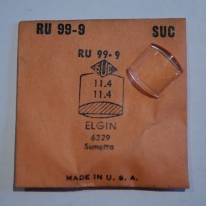 Verre montre SUC RU 99-9 - ELGIN 6329 - 11,4x11,4 [NOS] (Watch crystal)