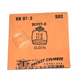 Verre montre SUC RN 97-3 Compatible ELGIN - 11x11 [NOS] (Watch crystal)
