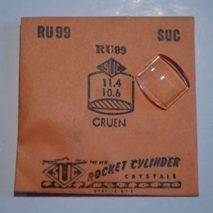 Verre montre SUC RU 99 - GRUEN - 11,4x10,6 [NOS] (Watch crystal)