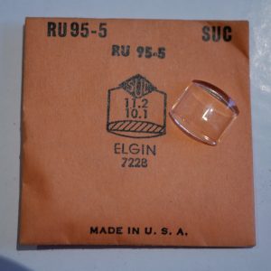 Verre montre SUC RU 95-5 - ELGIN 7228 - 11,2x10,1 [NOS] (Watch crystal)