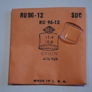 Verre montre SUC RU 96-12 - GRUEN 275/926 - 11,4x10,6 [NOS] (Watch crystal)