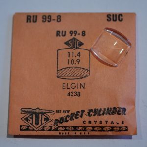 Verre montre SUC RU 99-8 - ELGIN 4338 - 11,4x10,9 [NOS] (Watch crystal)