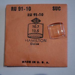 Verre montre SUC RU 91-10 - HAMILTON Elaise - 10,7x10,5 [NOS] (Watch crystal)