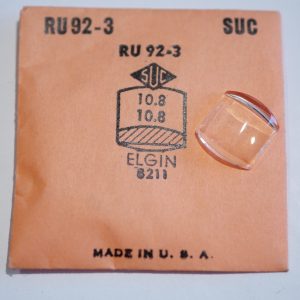 Verre montre SUC RU 92-3 - ELGIN 8211 - 10,8x10,8 [NOS] (Watch crystal)