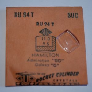 Verre montre SUC RU 94T - HAMILTON Admiration - 11x9,5 [NOS] (Watch crystal)