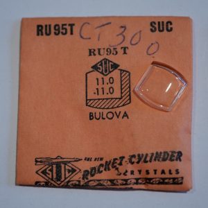 Verre montre SUC RU 95T - BULOVA - 11x11 [NOS] (Watch crystal)