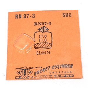 Verre montre SUC RN 97-3 - Compatible Elgin - 11x11 [NOS] (Watch crystal)