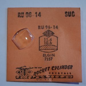 Verre montre SUC RU 96-14 - ELGIN 7157 - 11,4x10,6 [NOS] (Watch crystal)