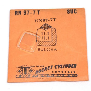 Verre montre SUC RN 97-7T - Compatible Bulova - 11,1x11,1 [NOS] (Watch crystal)