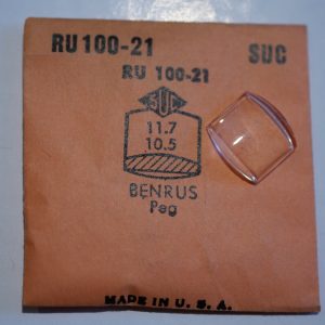 Verre montre SUC RU 100-21 - BENRUS Peg - 11,7x10,5 [NOS] (Watch crystal)