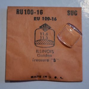 Verre montre SUC RU 100-16 - ILLINOIS - 11,6x11,3 [NOS] (Watch crystal)