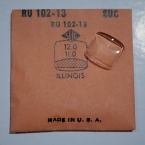 Verre montre SUC RU 102-13 - ILLINOIS 12x11 [NOS] (Watch crystal)