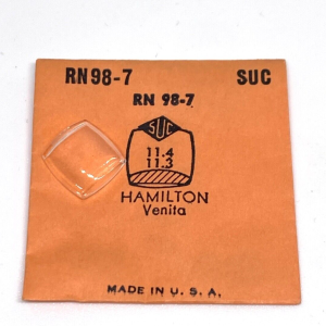 Verre montre SUC RN 98-7 - HAMILTON Venita - 11,4x11,3 [NOS] (Watch crystal)