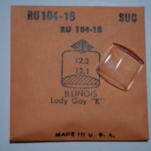 Verre montre SUC RU 104-18 - ILLINOIS Lady Gay - 12,3x12,1 [NOS] (Watch crystal)