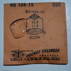 Verre montre SUC RU 104-15 - ELGIN - 12,4x11,8 [NOS] (Watch crystal)