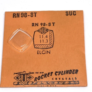 Verre montre SUC RN 98-8T -Compatible Elgin 11,4x11,3 [NOS] (Watch crystal)