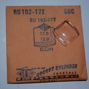 Verre montre SUC RU 102-17T - ELGIN - 12x12 [NOS] (Watch crystal)
