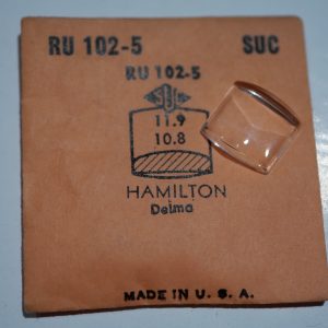 Verre montre SUC RU 102-5 - HAMILTON Delma - 11,9x10,8 [NOS] (Watch crystal)