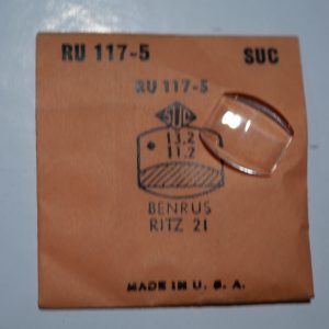 Verre montre SUC RU 117-5 - BENRUS RITZ 21 - 13,2x11,2 [NOS] (Watch crystal)