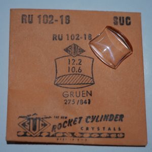 Verre montre SUC RU 102-18 - GRUEN 275/841 - 12,2x10,6 [NOS] (Watch crystal)