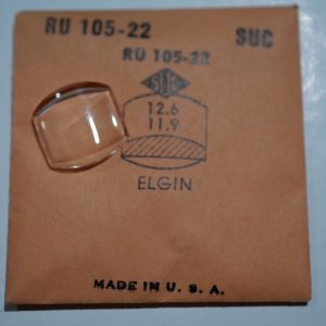 Verre montre SUC RU 105-22 - ELGIN - 12,6x11,9 [NOS] (Watch crystal)