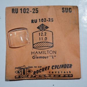Verre montre SUC RU 102-25 - HAMILTON Glemour - 12,2x11 [NOS] (Watch crystal)