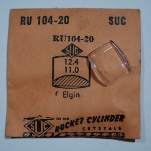Verre montre SUC RU 104-20 - ELGIN - 12,4x11 [NOS] (Watch crystal)