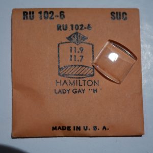 Verre montre SUC RU 102-6 - HAMILTON Lady Gay - 11,9x11,7 [NOS] (Watch crystal)