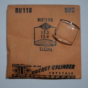 Verre montre SUC RU 118 - ELGIN - 13,3x12,4 [NOS] (Watch crystal)