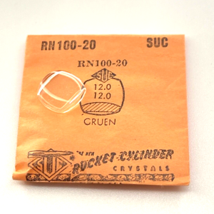 Verre montre SUC RN 100-20 - GRUEN - 12x12 [NOS] (Watch crystal)