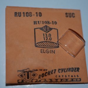 Verre montre SUC RU 108-10 - ELGIN - 13x12 [NOS] (Watch crystal)