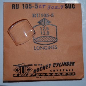 Verre montre SUC RU 105-5 - LONGINES - 12,5x12 [NOS] (Watch crystal)