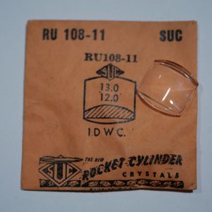 Verre montre SUC RU 108-11 - I.D.W.C - 13x12 [NOS] (Watch crystal)
