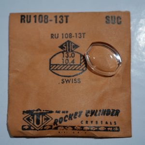 Verre montre SUC RU 108-13T - SWISS - 13x10,4 [NOS] (Watch crystal)