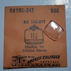 Verre montre SUC RU 105-24T - BENRUS 910 Connia - 12,7x11 [NOS] (Watch crystal)