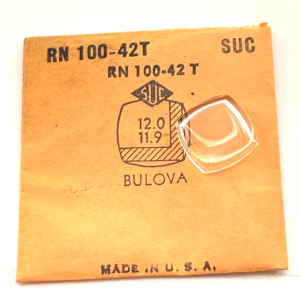 Verre montre SUC RN 100-42T - BULOVA - 12x11,9 [NOS] (Watch crystal)