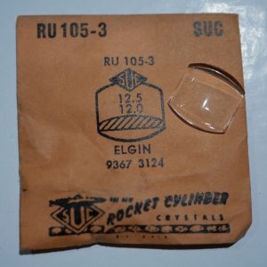 Verre montre SUC RU 105-3 - ELGIN 9367 3124 - 12,5x12 [NOS] (Watch crystal)
