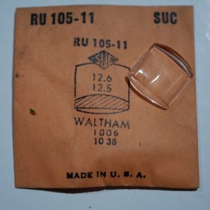 Verre montre SUC RU 105-11 - WALTHAM 1006 1038 - 12,6x12,5 [NOS] (Watch crystal)